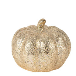Beauty Home Κεραμική κολοκύθα χρυσή με ανάγλυφο σχέδιο Ø12 x 10.5 cm