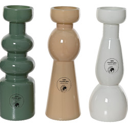 Beauty Home Κηροπήγιο Από Ανακυκλωμένο Γυαλί 6.5 x 20 cm  Γκρι Beauty Home Κηροπήγιο Από Ανακυκλωμένο Γυαλί 6.5 x 20 cm  Γκρι