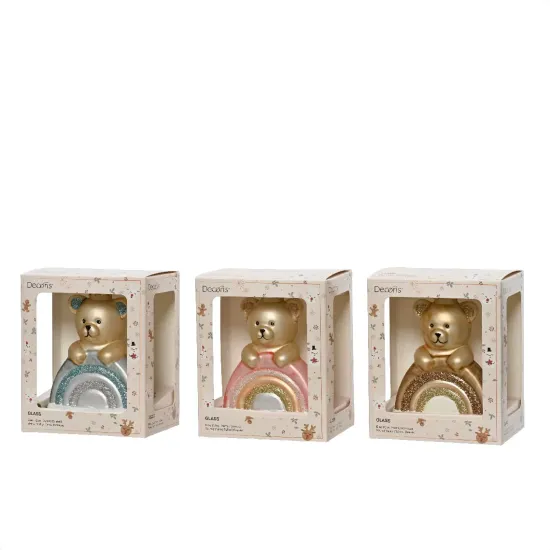 Beauty Home Στολίδι Rainbow Αρκουδάκι 11.3 x 8.3 x 13.5 cm  Γαλάζιο