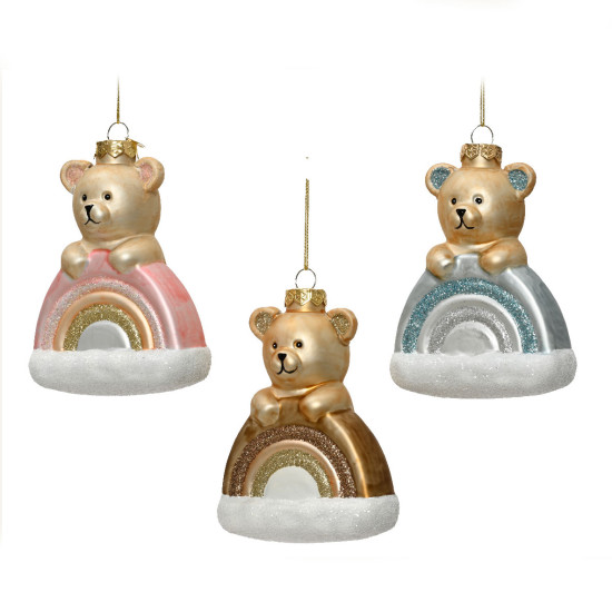 Beauty Home Στολίδι Rainbow Αρκουδάκι 11.3 x 8.3 x 13.5 cm  Γαλάζιο
