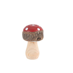 Beauty Home Στρογγυλό μανιτάρι ξύλινο κόκκινο και λευκό Ø5 x 8.5 cm Beauty Home Στρογγυλό μανιτάρι ξύλινο κόκκινο και λευκό Ø5 x 8.5 cm