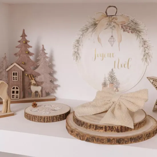 Beauty Home Σετ 2 Κρεμ Υφασμάτινων Φιογκών Μπουκλέ 12 x 12 cm