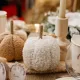 Beauty Home Κολοκύθα υφασμάτινη μπουκλέ λευκή Ø11 x 13 cm