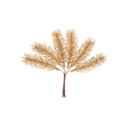 Beauty Home 6 κλαδιά έλατου σε κλαδί ματ χρυσό 17 cm