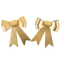 Beauty Home Σετ 2 Διακοσμητικών Φιογκών σε Μεταλλικό Χρυσό 16 x 18,5 cm