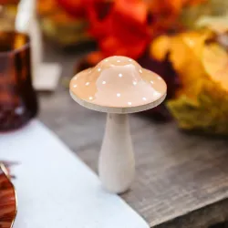 Beauty Home Μανιτάρι πουά ξύλο Με Σμάλτο Ø5.5 x 9 cm