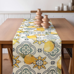 Beauty Home ΡΑΝΝΕΡ ΣΤΟΦΑ ΛΕΜΟΝΙΑ ΣΕ ΦΟΝΤΟ ΜΕ ΠΛΑΚΑΚΙΑ Beauty Home ΡΑΝΝΕΡ ΣΤΟΦΑ ΛΕΜΟΝΙΑ ΣΕ ΦΟΝΤΟ ΜΕ ΠΛΑΚΑΚΙΑ