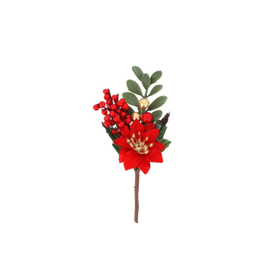 Beauty Home Κλαδί prestige κόκκινο, πράσινο και χρυσό 13 cm