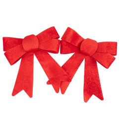 Beauty Home Σετ 2 Βελούδινων Κόκκινων Φιογκών με Γκλίτερ 15 x 17 cm Beauty Home Σετ 2 Βελούδινων Κόκκινων Φιογκών με Γκλίτερ 15 x 17 cm