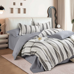 Beauty Home Σετ παπλωματοθήκη υπέρδιπλη Art 12288 Adamantia 230x250 Εκού,Ανθρακί Beauty Home Σετ παπλωματοθήκη υπέρδιπλη Art 12288 Adamantia 230x250 Εκού,Ανθρακί