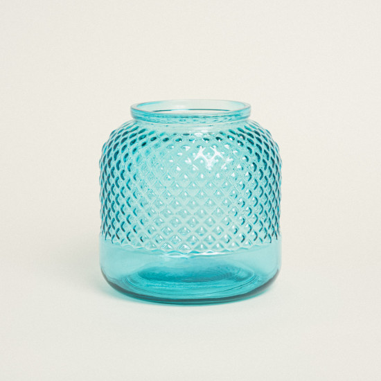 Beauty Home ΒΑΖΟ ΑΝΑΓΛΥΦΟ 19 x 19 cm  Τυρκουάζ