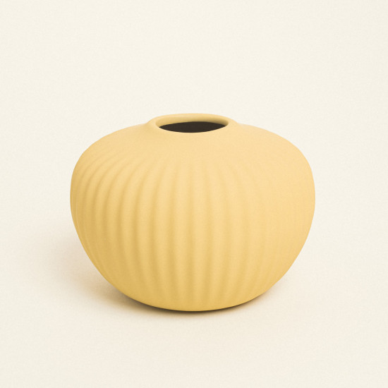 Beauty Home Ματ Κεραμικό Βάζο 15 cm x 11 cm  Κίτρινο
