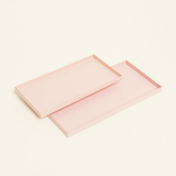 Beauty Home Μεταλλικοί Δίσκοι ΣΕΤ 2 ΤΜΧ 28 x 14 cm , 24 x 12 cm  Ροζ Beauty Home Μεταλλικοί Δίσκοι ΣΕΤ 2 ΤΜΧ 28 x 14 cm , 24 x 12 cm  Ροζ