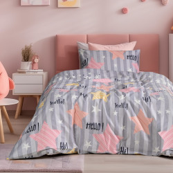 Beauty Home Σετ σεντόνια φανελένια μονά με λάστιχο Hi Art 6322 105x200+32 Γκρι,Ροζ Beauty Home Σετ σεντόνια φανελένια μονά με λάστιχο Hi Art 6322 105x200+32 Γκρι,Ροζ