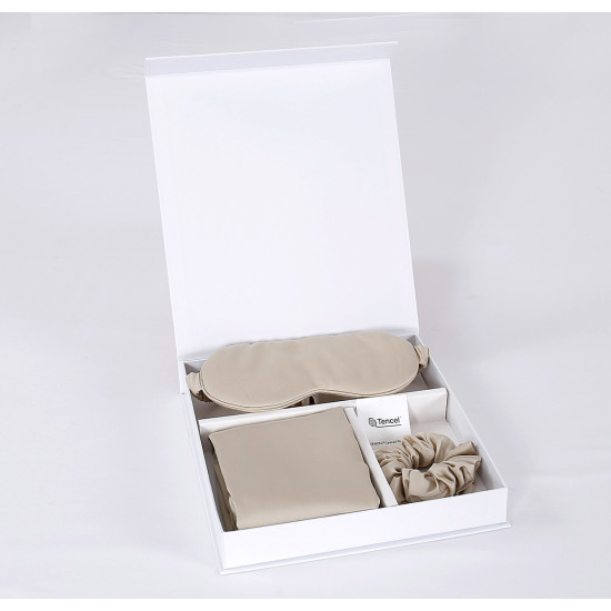 Beauty Home Σετ ομορφιάς ύπνου 3τμχ Art 7008 100% Tencel - Μπεζ
