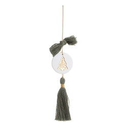 Beauty Home ΚΡΕΜΑΣΤΟ ΣΤΡΟΓΓΥΛΟ ΚΕΡΑΜΙΚΟ ME PLEXI ΔΕΝΤΡΟ ΧΡΥΣΟ ΠΡΑΣΙΝΟ ΕΥΚΑΛΥΠΤΟΥ