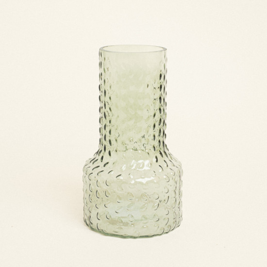 Beauty Home Βάζο Ανάγλυφο 13.8 x 24 cm  ΣΚΟΥΡΟ ΠΡΑΣΙΝΟ