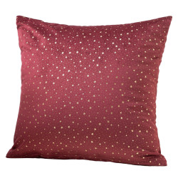 Beauty Home Μαξιλαροθήκη 45 x 45 cm Βελούδο Μπορντό Με Χρύσα Αστέρια