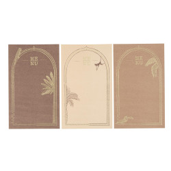 Beauty Home 9 Κάρτες χάρτινες menu με θέμα “Ανατολής” – Καφέ , κρεμ και μπεζ 17 x 10 cm