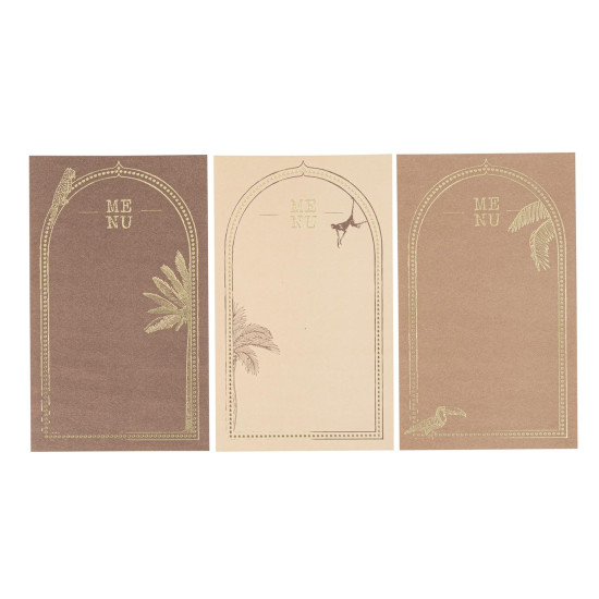 Beauty Home 9 Κάρτες χάρτινες menu με θέμα “Ανατολής” – Καφέ , κρεμ και μπεζ 17 x 10 cm