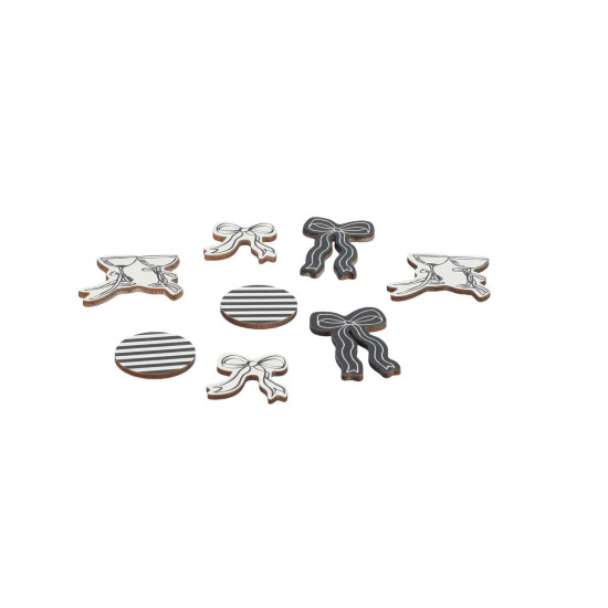 Beauty Home 8 Κομφετί Μαύρο & Λευκό Ξύλο Μαύρο και Λευκό Από 2 έως 4cm