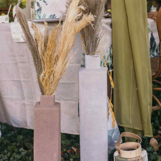 Beauty Home Βάζο Κεραμικό Liora – Μπέζ 11x45x11cm