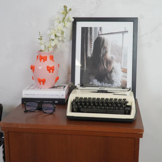 Beauty Home Βάζο με Κορδέλες – Ροζ/Πορτοκαλί 14x14x19cm