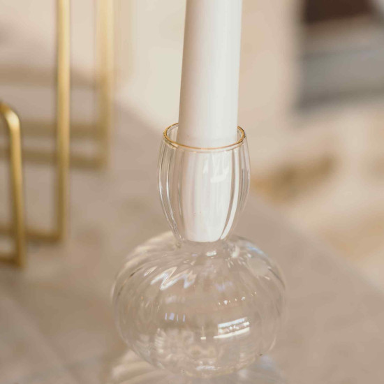 Beauty Home Κηροπήγιο γυάλινο Ginette – Διαφανές 11 x 7,2 cm