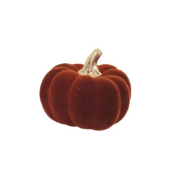 Beauty Home Κολοκύθα βελούδινη κεχριμπαρί με χρυσό Ø9 x 7 cm