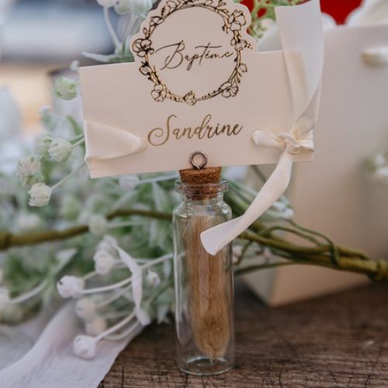 Beauty Home ΓΥΑΛΙΝΟΣ ΣΩΛΗΝΑΣ ΜΕ ΑΠΟΞΗΡΑΜΕΝΑ LAGURUS ΣΕΤ 4 ΤΜΧ ΕΚΡΟΥ 8 x 2 cm