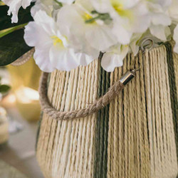 Beauty Home Φανάρι Élora Ficelle Κρεμ, Μπεζ και Πράσινο Ø16,5x25c…