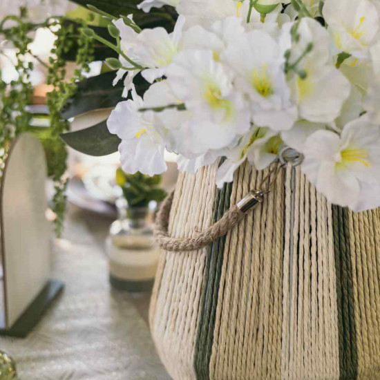 Beauty Home Φανάρι Élora Ficelle Κρεμ, Μπεζ και Πράσινο Ø16,5x25c…