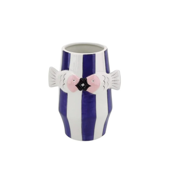 Beauty Home Βάζο “Ψαράκια” – Μπλε/Λευκό/Ροζ 14×11,5×18,5cm