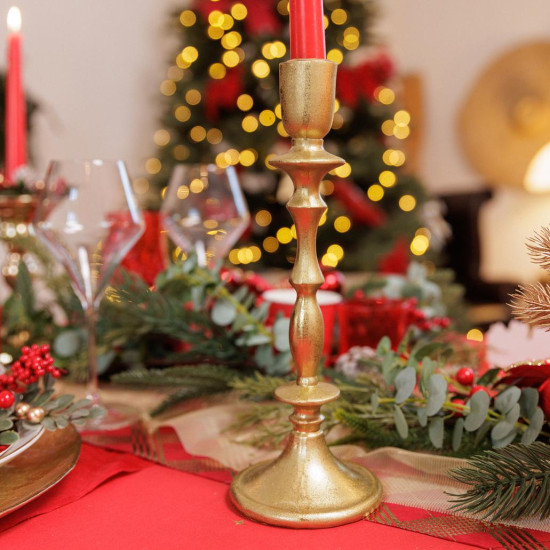 Beauty Home Κηροπήγιο μεταλλικό Gabina – Χρυσό Ø10x28cm