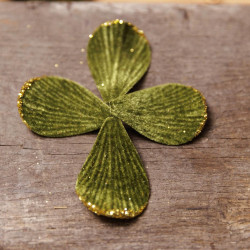 Beauty Home 60 Πράσινα Βελούδινα Πέταλα με Χρυσό Γκλίτερ, 3×5εκ.