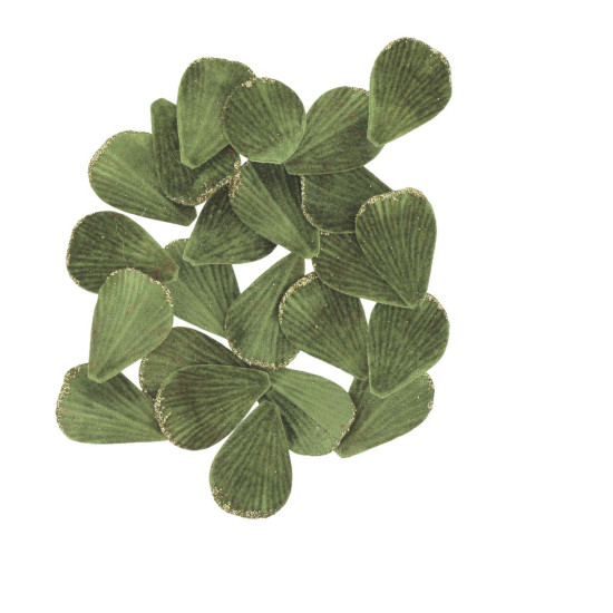 Beauty Home 60 Πράσινα Βελούδινα Πέταλα με Χρυσό Γκλίτερ, 3×5εκ.