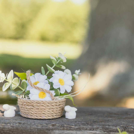 Beauty Home 2 Καλάθια με χερούλι γιούτα Ø6,5x4cm