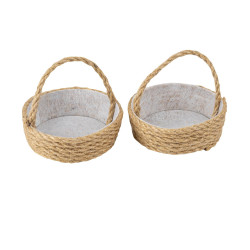 Beauty Home 2 Καλάθια με χερούλι γιούτα Ø6,5x4cm