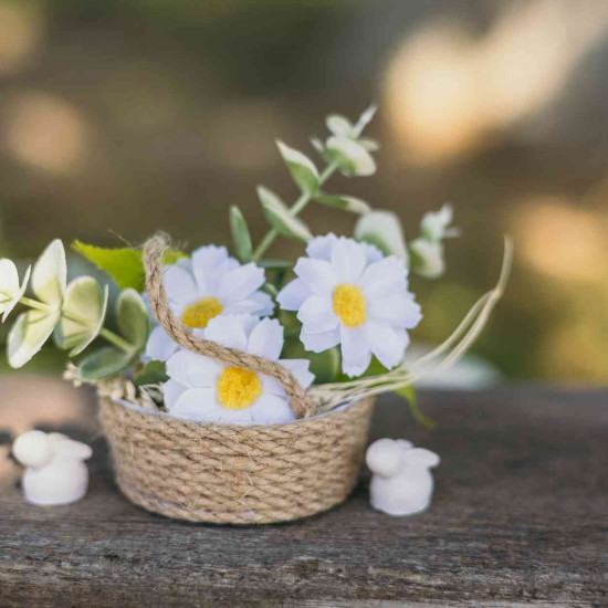 Beauty Home 2 Καλάθια με χερούλι γιούτα Ø6,5x4cm