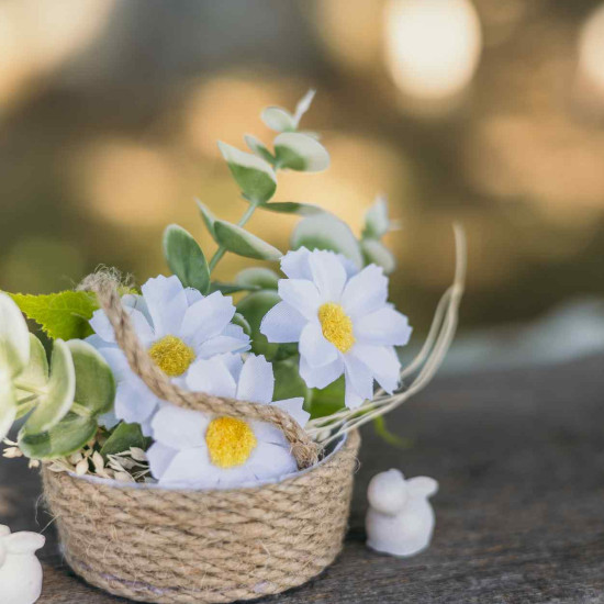 Beauty Home 2 Καλάθια με χερούλι γιούτα Ø6,5x4cm