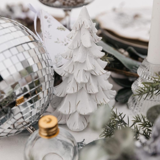 Beauty Home Κομψό έλατο ρητίνης λευκό 15 x 10 cm