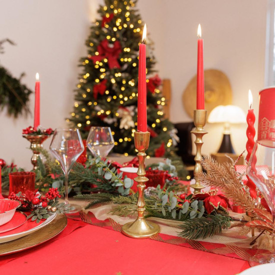 Beauty Home Κηροπήγιο μεταλλικό Gabina – Χρυσό Ø9x23cm