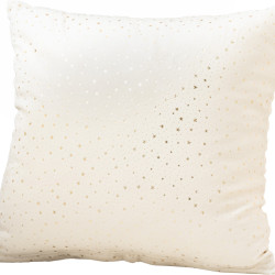 Beauty Home Μαξιλαροθήκη 45 x 45 cm Βελούδο Εκρού Με Χρύσα Αστέρια