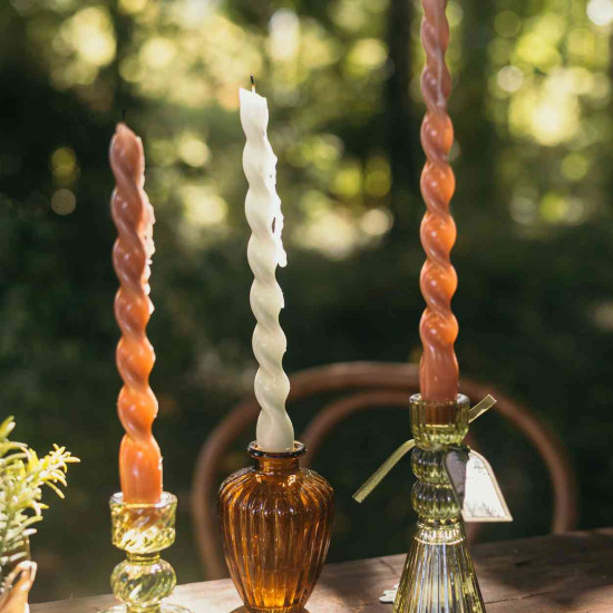 Beauty Home Βάζο γυάλινο Jeanne – Μελί Ø7,5×10,5cm – 180ml