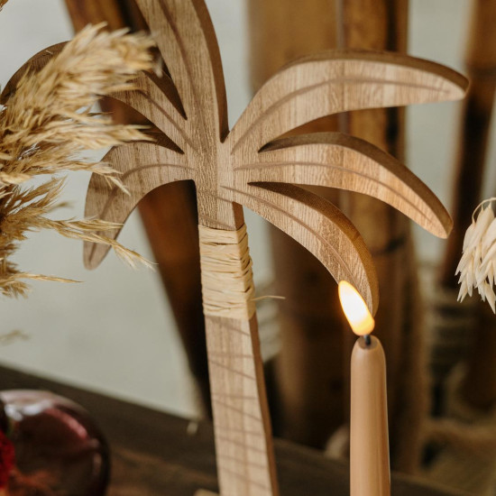 Beauty Home Φοίνικας από ξύλο και ράφια 21x41x5cm