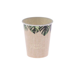 Beauty Home 8 χάρτινα ποτήρια “Love Paradise” Coco Palm 255ml