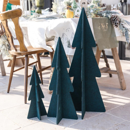 Beauty Home Διακοσμητικό Δέντρο 3D από Τσόχα, Πράσινο  Ø17 x 40 cm