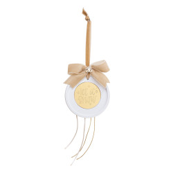 Beauty Home ΚΡΕΜΑΣΤΟ ΣΤΡΟΓΓΥΛΟ ΚΕΡΑΜΙΚΟ ME PLEXI LET IT SNOW ΜΠΕΖ