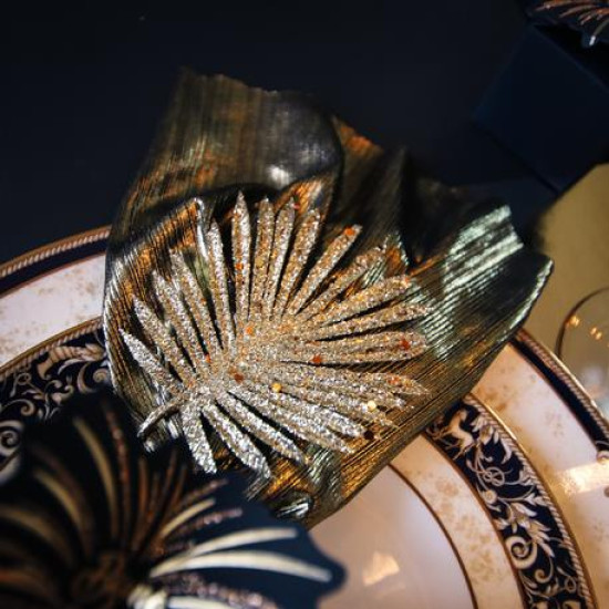 Beauty Home ΦΥΛΛΑ ΠΑΛΜΑ ΜΕ ΓΚΛΙΤΕΡ 6 ΤΜΧ 24CM