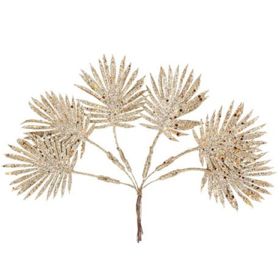 Beauty Home ΦΥΛΛΑ ΠΑΛΜΑ ΜΕ ΓΚΛΙΤΕΡ 6 ΤΜΧ 24CM